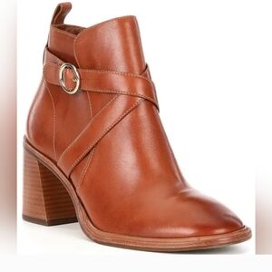Antonio Melani Charley Leather Heeled Buckle Booties